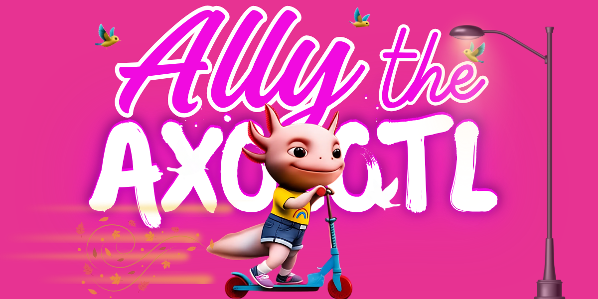 Ally the Axolotl Website Homepage Image